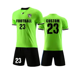 Custom Sports Plain Football Kit Team Soccer Jerseys Green Soccer Man Uniform Sets