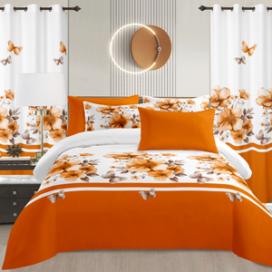 Parure de draps en microfibre 8 pièces, imprimé floral, ensemble de draps de luxe pour lit king size, ensemble de literie 8 pièces - Product Image 6