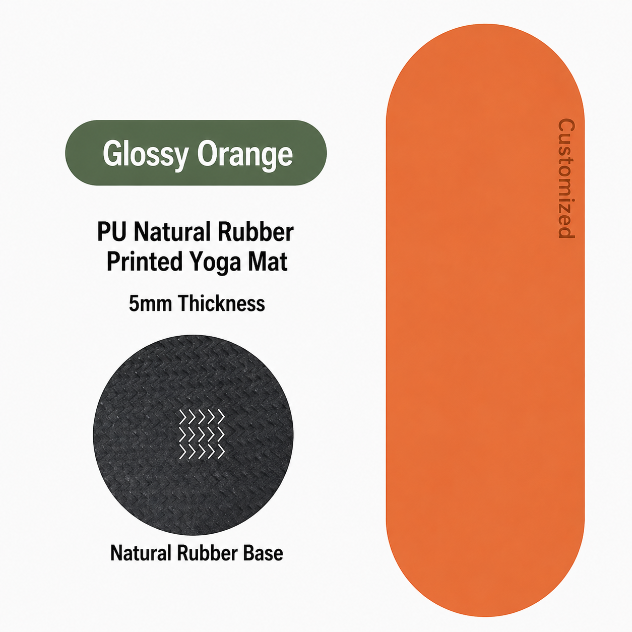 Surface lisse orange-pu-double face antidérapante