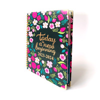 Personnalisé A5 Hebdomadaire et Mensuel Couverture Rigide Agenda Journal Carnet avec Onglets Couverture Papier Imprimé par les Fournisseurs