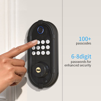 Cerradura Inteligente Tuya para Puerta, Digital, Biométrica, con Huella Dactilar, Código, Llave Mecánica, Desbloqueo por Bluetooth, para Dormitorio, Apartamento, Puerta de Madera