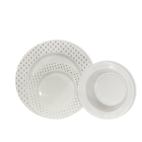 Ensemble de 7 assiettes en plastique à pois de Noël, récipients alimentaires en plastique pour fête