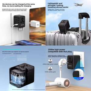 สินค้ามาแรงปี 2026 ปลั๊กแปลงไฟแบบ Type-C สำหรับหลายประเทศ พร้อมพอร์ต USB 3 ช่อง เหมาะสำหรับเป็นของขวัญแปลกใหม่ - Product Image 3