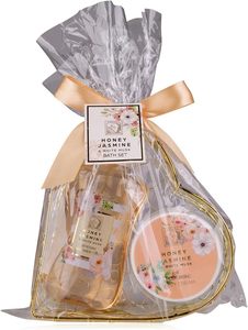 Ensemble de douche pour femmes de marque privée, miel et jasmin dans un beau panier en fil métallique-<span class=keywords><strong>Coffret</strong></span> cadeau de bien-être pour anniversaire, Saint-Valentin - Product Image 6