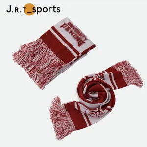 Factory Direct Custom Logo Knitting Jacquard Delicate Basketball Football Fan Club Scarf Football Scarfs