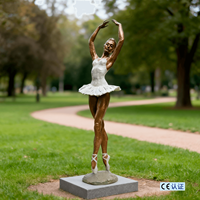 Statue extérieure de danseuse en métal bronze personnalisée Sculpture en laiton fabriquée à la main en coulée de style ballet