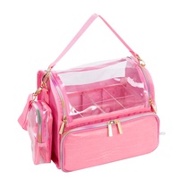 KONCAI Trousse de rangement cosmétique imperméable rose, organiseur de pinceaux cosmétiques, vanity, boîte de maquillage, pochette, sac