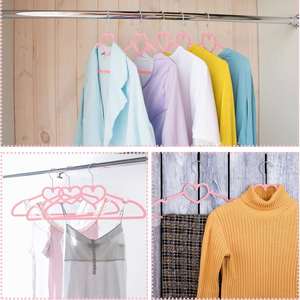 Cintres multifonctionnels en plastique antidérapants et écologiques, ultra-minces, gain de place, en forme de cœur, organisateur de vêtements pour armoire - Product Image 4