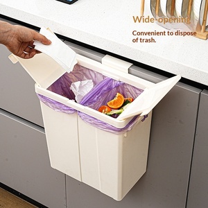 Настенное пластиковое мусорное ведро без изгибов, 12 л, для кухни и ванной, для сухого и влажного мусора, для дома - Product Image 2