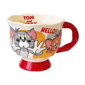 Taza de cerámica de Tom y Jerry con asa, base roja, diseño de dibujos animados, taza individual para oficina o regalo - Product Image 1