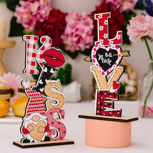 DAMAI Letrero Decorativo de Madera para Mesa del Día de San Valentín, Centro de Mesa Independiente con Forma de Corazón, Accesorios para el Día de San Valentín - Product Image 2