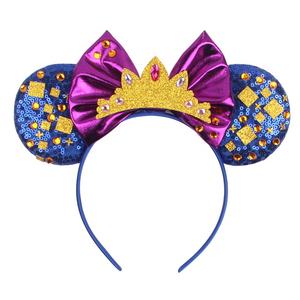 Serre-tête de Noël pour enfants avec oreilles de souris à paillettes et nœud, taille unique, pour filles, accessoires pour cheveux - Product Image 3