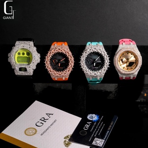 Offre Spéciale – Boîtier de Montre Moissanite GA2100/DW6900 Tendance Style Hip Hop en Argent 925 avec Lunette Moissanite VVS1 Passe le Test du Diamant GRA - Product Image 4