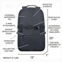 Sac à dos étanche compact à coque rigide 20L avec sangle à boucle rapide pour les courts séjours à la plage, la plongée en apnée et la randonnée d'une journée