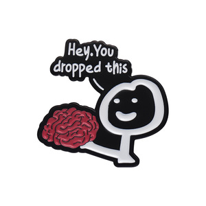 Broches en métal émaillé en gros, mignonnes et amusantes, avec personnage de dessin animé, design fantaisie « Losing One's Mind », épingles créatives - Product Image 1