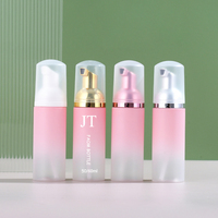 Bouteille en mousse plastique 30ml 40ml 50ml 60ml PET blanche transparente pour nettoyant visage, mousse de savon, flacons pompe avec couvercle doré
