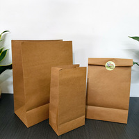 Sac en papier kraft de haute qualité sans poignée, sac d'emballage alimentaire personnalisé, sac de shopping en gros avec votre propre logo