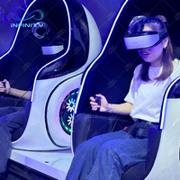 Equipo de Cine VR Comercial, Simulador de Movimiento 9D, Silla Doble Tipo Huevo para Parque de Diversiones Interior