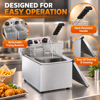 Nouvelle friteuse électrique de comptoir en acier inoxydable 3KW pour snack-bar et restaurant, facile à utiliser