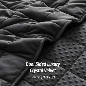 Couverture lestée ultra douce en minky à pois <span class=keywords><strong>pour</strong></span> adultes, couverture sensorielle en peluche à bulles, couverture lourde <span class=keywords><strong>pour</strong></span> soulager l'anxiété, perles <span class=keywords><strong>de</strong></span> <span class=keywords><strong>verre</strong></span> <span class=keywords><strong>de</strong></span> qualité supérieure, gris - Product Image 4