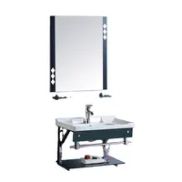 Навесная раковина для ванной комнаты с зеркалом современного дизайна и шкафом из алюминиевого раковинного шкафа