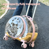 Valise à roulettes pour animaux de compagnie JXB de haute qualité, pour les voyages et les courses, 4 roues avec poignée télescopique, laisse de sécurité, pour les petits chiens jusqu'à 15 kg