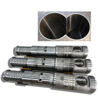 Vis et barillet coniques à double vis à haute teneur en calcium 92/188 pouvant être utilisés pour la fabrication de panneaux muraux/tuyaux en WPC/PVC, teneur en CaCO3 supérieure à 200%