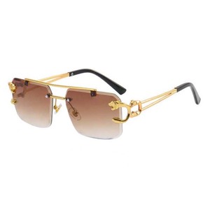 Occhiali da Sole Senza Montatura Quadrati Popolari da Donna Ragazza Idea Regalo Fashion in Metallo - Product Image 2