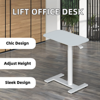 Bureau polyvalent pour les petits espaces avec mécanisme de levage pneumatique Bureau debout idéal ou table d'appoint compacte