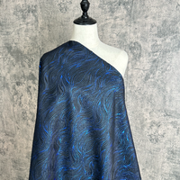 Kain Brokat Jacquard 100% Poliester Motif Bunga Kain Celup Benang Tekstil Tenun untuk Gaun JSB-1099F