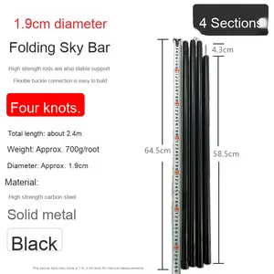 Venta al por mayor de fábrica, soporte para exteriores, resorte de fibra de carbono ajustable, conexión de cable de acero, accesorios independientes, dosel, poste de tienda - Product Image 4