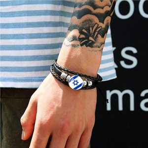 Custom Black Beaded Flag for <strong>Bracelet</strong> for Men Afghan South Korea United Arab Emirates Israel Jewelry Bangle Gift for Any - Product Image 2