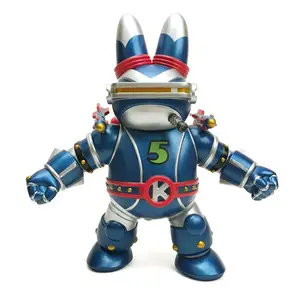 定制软聚氯乙烯乙烯基人物玩具蓝色机器人乙烯基人物吉祥物玩具收藏销售
