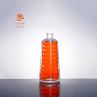 Botella de Vidrio de Gran Capacidad de 850 ml con Fondo Redondo y Ranura Cuadrada, Adecuada para Envasar Whisky, Brandy y Vodka