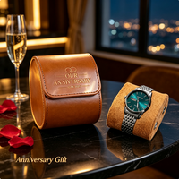 Kotak Jam Tangan Kulit Mewah yang Dapat Disesuaikan, Kotak Perjalanan untuk Satu Jam Tangan, Ukiran Laser Buatan Tangan, Logo Monogram, Hadiah Pernikahan, Hadiah Valentine