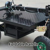 Chariot Électrique Portable à Plateforme 500KG avec Poignée Pliable et 4 Roues pour le Shopping et le Déplacement de Marchandises
