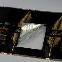 Etiquetas de Vino Holográficas de Aluminio Dorado de Alta Gama Personalizadas con Impresión UV, Embalaje en Relieve/Bajo Relieve para Botellas de Vino