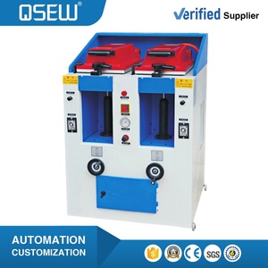 Macchina Automatica Pneumatica <span class=keywords><strong>QS</strong></span>-129 a Doppia Testa per l'Applicazione di Suole, Pressa per Suole, Macchina per Calzature per Officine di Riparazione Calzature e Sartorie - Product Image 1
