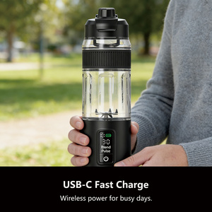 เครื่องปั่นพกพาไฟฟ้ารุ่นใหม่ ปลอดสาร BPA ชาร์จผ่าน USB ความจุ 600 มล. พกพาสะดวก ทำความสะอาดง่าย ใช้แบตเตอรี่ ปั่นสมูทตี้ สำหรับเดินทาง ออกกำลังกาย รับผลิตแบบ OEM - Product Image 5