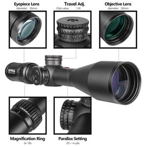 Ống ngắm chiến thuật SPINA OPTICS 3-18X50 tầm xa, chất lượng cao, dùng để săn bắn - Product Image 4
