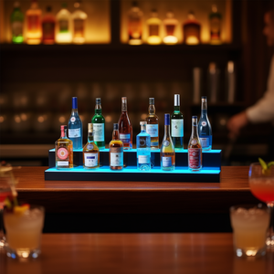 Étagère murale pour bouteilles d'alcool avec éclairage LED, 40 pouces, en acrylique, mobilier de bar moderne avec commande par application pour usage commercial - Product Image 2