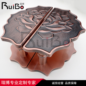 Ribo-placa de aluminio para manillar de puerta, manillar de lujo con textura de tallado, anti-gurra, mango de cobre rojo - Product Image 3