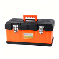Boîte de rangement d'outils en métal portable, organiseurs empilables avec loquets pliables et plateau amovible