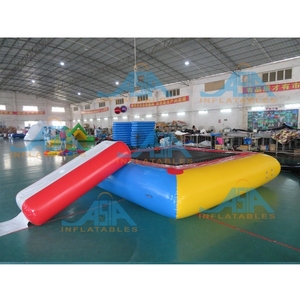 Équipement de jeux aquatiques gonflable Island Hopper Spring, trampoline combiné avec toboggan de lancement pour parc - Product Image 5