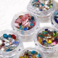 Flash Mix coloré Nail Art décorations 3D grand petit fond plat diamant breloques bijoux à bricoler soi-même ongles strass ongles accessoires