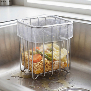 ตะกร้าเก็บขยะบนโต๊ะครัวสแตนเลส 304 พร้อ<span class=keywords><strong>ม</strong></span>ที่วางถุงขยะและชั้นวาง - Product Image 1