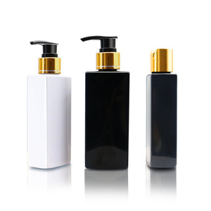 Flacone Vuoto Quadrato da 150ml in PET Bianco e Nero per Cosmetici, Personalizzabile con Logo, per Olio per Capelli, Shampoo e Bagnoschiuma - Produzione Cinese - Product Image 2