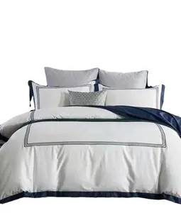 3 pcs blanc loom Suppliers-Drap de lit en tissu de coton, draps à air pour hôtel, design simple, couleur unie, parure de lit de luxe, 4 pièces