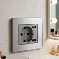 Prise murale standard européenne avec interrupteur intégré 10A, design classique minimaliste
