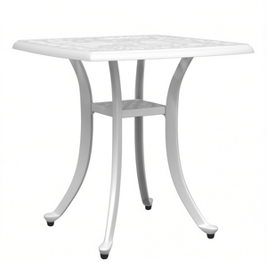 Tavolo da Patio in Alluminio Pressofuso Bianco, Quadrato 20.9 Pollici, per Uso Esterno, Design Contemporaneo Durevole - Product Image 1